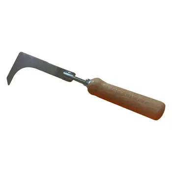 Плевене от неръждаема стомана с L-образно острие и дървена дръжка, инструментът за плевене на пътеките в стопанство, градинарство, настилката на трева, двор, тераси