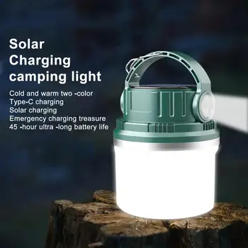 Мощни светлини за Къмпинг Слънчев led USB Акумулаторна фенерче Външна дистанционно лампа Фенер за Палатка за Риболов Аварийно осветление Туризъм