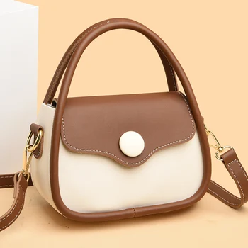 Дамски чанти в продажба на 2023 г. от Висококачествена Изкуствена кожа с цип, Нова Мода Корея Дизайнерска чанта Премиум-клас с цветен блок