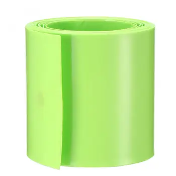 Keszoox Акумулаторна фолио PVC Свиване на тръбата е плоска широк 50 мм, за захранващи 18650 с Дължина 2 метра Ярко-зелен Цвят