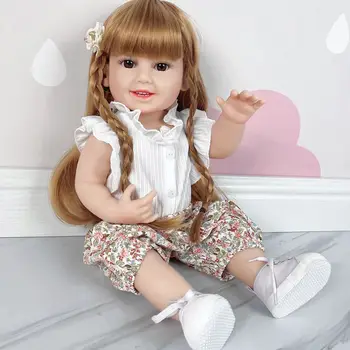 Bebe Reborn Bonecas 22-Инчов силиконова кукла за Цялото Тяло, Миличка, Истинската Жива Одевалка Играчки Подарък