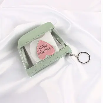 Чанта за съхранение за момичета от изкуствена кожа от PVC с Надпис За Жените, Мини-косметичка, чанта за съхранение червило във формата на Сърце, Прозрачен портфейл за монети
