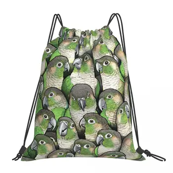 Зеленощекие Раници Conures, Преносими Ежедневни чанти на съвсем малък, спортна чанта с завязками, училищна чанта за мъже и жени