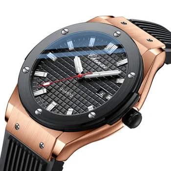 Кварцов мъжки часовник с каишка силикон, водоустойчив, Календар, върба нокти, модерни кварцови часовници за мъже