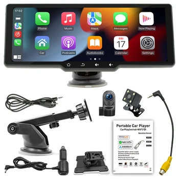 10,26-Инчов авто радио Mirrorlink Безжичен Carplay Android Auto HD Сензорен екран, съвместим с Bluetooth, video recorder, USB SD FM трансмитер