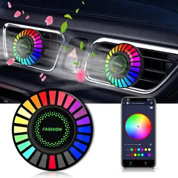 Led светлини атмосфера RGB Led лента Аромат За Освежителя на въздуха в колата Управление на Звук Гласов контрол на прилагането Музика Ритъм Светлини