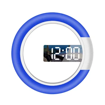 Стенен часовник с выдолбленным огледало, Модерен прост творчески будилник с възможност за смяна на температурата, дигитален дисплей, стенни часовници