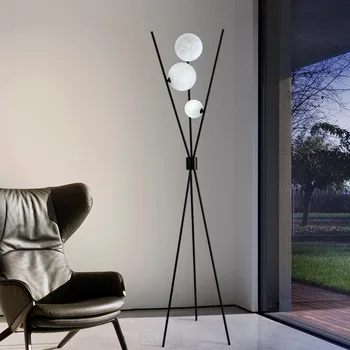 Скандинавски под лампа, диван, лампа за дневна, с модерен минималистичен дизайн, Лунна светлина, Вертикална нощно шкафче за спалнята, подови светодиодна настолна лампа