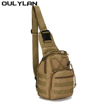 Oulylan Армейските Камуфляжные Тактически Отличителни чанти, чанта-Месинджър За Катерене, 600D, Градинска Мъжки Малка Нагрудная чанта, Велосипедна чанта през рамо