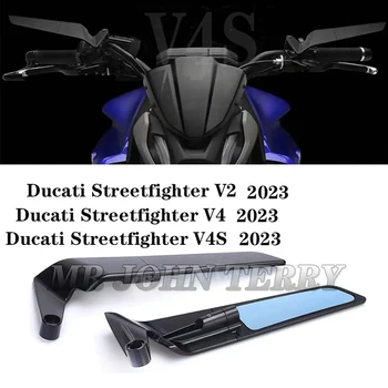 За Ducati Streetfighter V2, V4 V4S 2023 Streetfighter V2, V4 Мотоциклетни Стелт Огледала Регулируеми Спортни Ветроупорен за Обратно виждане Mir