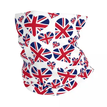 Гетра с изображение на сърцето на Британския Флаг, мъжки Дамски солнцезащитная маска за лице, Зимни Кърпа-шал за туризъм