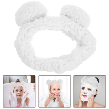 С бяла превръзка на главата за миене на ушите на Животните, за коса, за жени, Текстилен Грим, Спа, Дамски превръзки за грижа за кожата