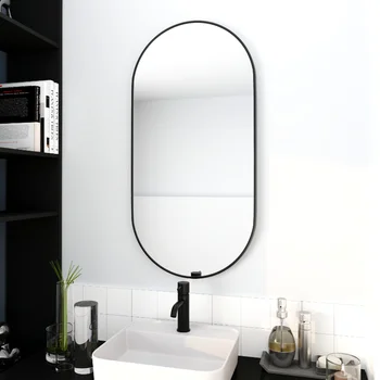 Огледалото в банята 18x35 инча черна алуминиева рамка от черно стъкло [в наличност в САЩ]