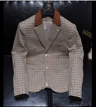 G08263 Модерен мъжки палта и якета 2023 за подиум, Луксозен известна марка, европейски дизайн, мъжки дрехи, за партита