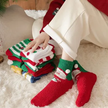 Нови Постъпления, Кавайные сладки чорапи, Дамски чорапи, Зимни Топли Памучни чорапи с шоколадови Бонбони, Сладки Чорапи с Елени на Дядо Коледа за Момиче, подарък за Коледа Sokken