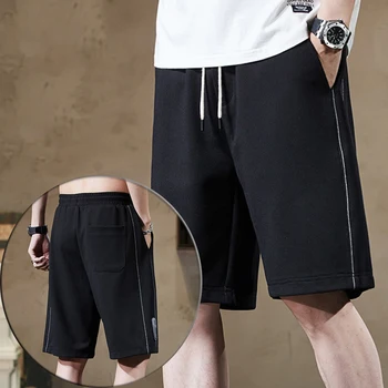 Къси панталони и панталони мъжки летни спортни панталони свободно намаляване на тънка четвърт, всекидневни, от коприна лед, модна марка