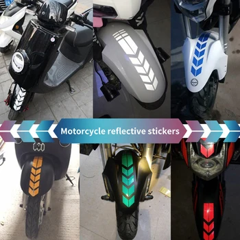 Универсални мотоциклетни светлоотразителни стикери за автомобил, Мотоциклет, скутер, ленти със стрелки, стикери крило, Водонепроницаемое предупредително украса