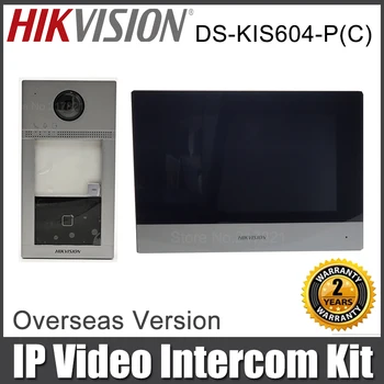 Оригинален комплект IP видеодомофон Hikvision DS-KIS604-P (C) DS-KV8113-WME1 (C) DS-KH6320-WTE1 за интериорна врата станция APP Mobile Control