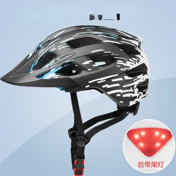 Велосипеден шлем интегрирана форма, спортен шлем с висока проходимост, Планински Велосипеди шлем със задно фенер, Кормило екипировка