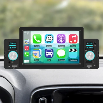 5-Инчов авто радио HD CarPlay Android Auto, съвместим с Bluetooth, Авто MP5 плейър, FM-радио Mirrorlink, сензорен екран, USB TF FM-приемник
