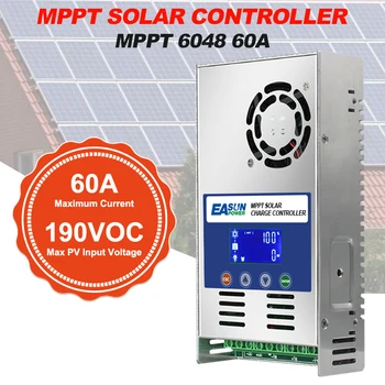 MPPT Слънчев контролер за зареждане на 12V 24V 36V 48V 60A Слънчев Тракер Максимална мощност Lifepo4 Оловно-киселинен регулатор на натоварването на батерията