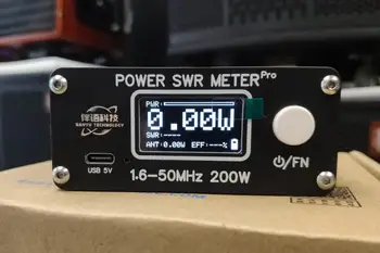 1,6-50 Mhz 0.5 W-200 W КВ къси вълни КСВ-електромера Pro КВ PWR КСВ-метър с OLED-дисплей 1,29 инча + 50 часа живот на батерията