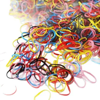100шт Цветни еднократни гумени ленти за коса за деца и момичета от еластична гума
