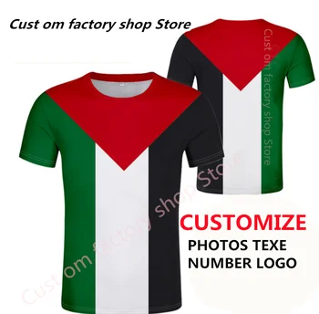 Безплатна тениска с името Палестина, изработени по поръчка, тениска с националния флаг, мода мъжка тениска