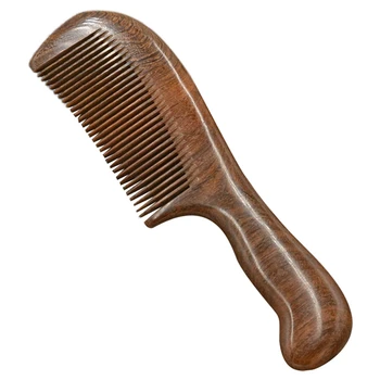 Нова Гребен с широки Зъб от Сандалово Дърво за Къдрава Коса, Преносима Дървена четка за коса с груб Зъб, инструмент за Масаж на Косата