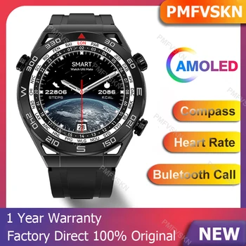 2023 AMOLED Смарт Мъжки часовници с Bluetooth за да отговорите на повикване, спортни часовници, GPS-трековый компас, водоустойчив умен часовник IP68 за Huawei Ultimate