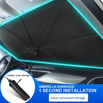 Авто чадър, Сгъваем козирка на предното стъкло, Сребро Титан чадър за защита на предното стъкло, Топлоизолация, Автомобилни Аксесоари