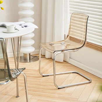 Мивка модерните столове, кухненски пластмасови Прозрачни офис столове, опора за гърба, Ергономични Дизайнерски мебели Cadeira Escritorio
