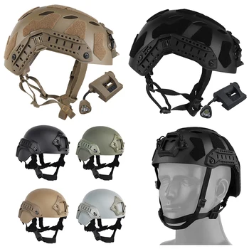 Тактически шлем е с подсветка, за еърсофт оръжия пейнтбола Лов на открито Регулируема бързо набиране каски Кука и контур на Военните части