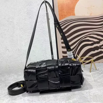 Красива малка квадратна чанта от плисирана плат на едно рамо, ръчно клетчатая bag-въздушна възглавница за под мишниците