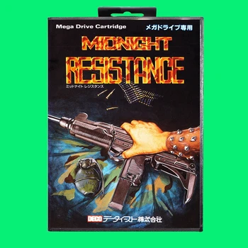 Най-популярната игра касета Midnight Resistance, 16-битова игрална карта MD с кутия за Sega Megadrive/Genesis