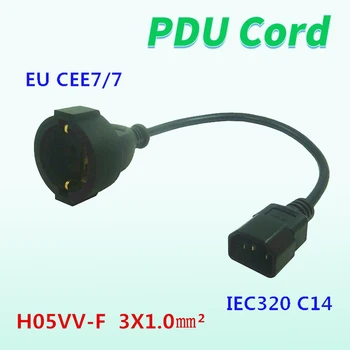20 СМ IEC 320 IEC320 C14 към PDU Веригата CEE7 Европейската Изход EU VDE 2PIN Къса Цифрови продукти Преносим Преобразовательный Кабел за Захранване на UPS