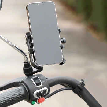 Държач за велосипед Универсална скоба за мобилен телефон, въртящи се на 360 градуса, нескользящий алуминиева сплав, Навигационна стойка за колоездене