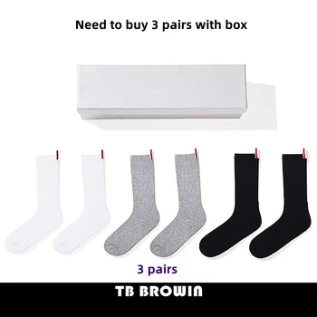 Мъжки Чорапи TB BROWIN води до пренебрегване том в корея модни ивица RWB Без показване, Дамски памучни улични модни чорапи в стил Харадзюку