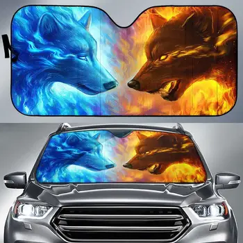 Wolf Ice and Fire Авто Слънчеви Очила Защита на автомобила от uv сенника на предното стъкло, Семейни подаръци, Аксесоари