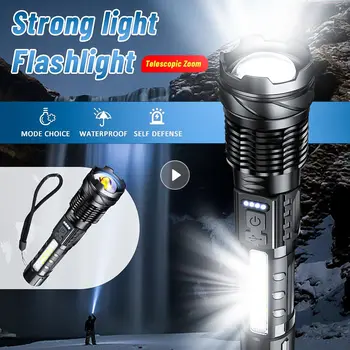 Фенерче, аварийни прожектори, Водоустойчив ключодържател, USB Type-c, Акумулаторна Мощна ръчна лампа за къмпинг, Акумулаторна лампа