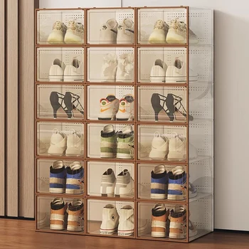Пластмасови Рафтове за съхранение на Обувки Вътрешен скоба Луксозни Входни Врати За стелажи за обувки Штабелируемая Модулни мебели за Armario Para Sapatos