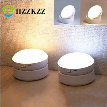 HZZKZZ USB-шкаф за зареждане, лека нощ, Безжичен led нощна светлина с осветлението, малка странична масичка за Спални, Домашен кабинет, Сензорни кръгли осветителни тела