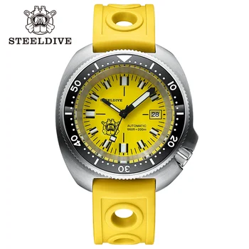 Официални часовници STEELDIVE SD1974T Yellow Abalone 200M Водоустойчив Механизъм NH35 От неръждаема стомана 316L, луксозни механични ръчни часовници за гмуркане