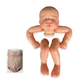 NPK 19 инча, вече боядисани детайли кукли Реборн, Quinlyn, сладък Зимен сън на детето, 3D-картина с видими венами, Тканевое тяло в комплект