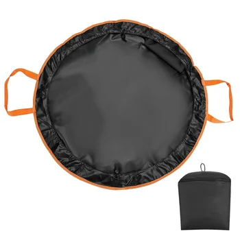 Непромокаема подложка за преобличане неопрен, чанта за носене на дрехи с дръжка през рамото си, за да сърфирате, черно + оранжево