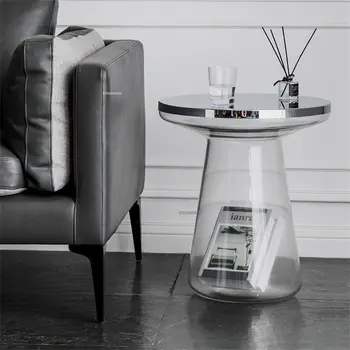 Скандинавските Прозрачни стъклени Звънци, Холна масичка за хола, мебели за дома, Креативен Дизайн за малък апартамент, Приставной масичка за дивана