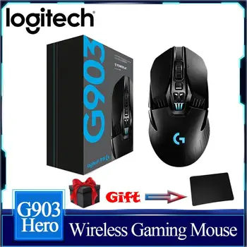 Нова Оригинална Безжична Детска Мишка Logitech G903 HERO LIGHTSPEED RGB 16000 точки на инч за Геймъри, Подобрена Безжична мишка Bluetooth