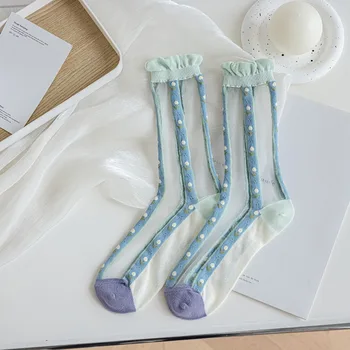 Абсорбиращи потта Малки пресни тънки стъклени копринени памучни дамски чорапи в стил 