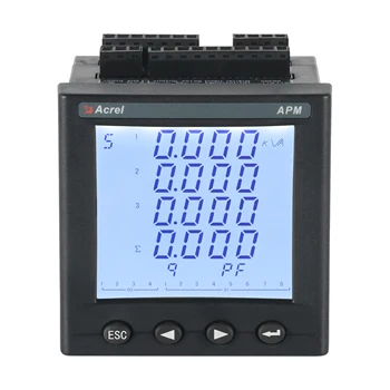 3-Фазно кВтч-Кварч-Квт I U Hz APM800 С точност до 0,2 С По заявка в реално време Анализатор мощност на електроенергия с Modbus