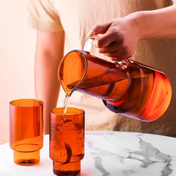 Висококачествен творчески стъклен Чайник, Термостойкая битова Бутилка за студена вода с голям капацитет, Кана за сок